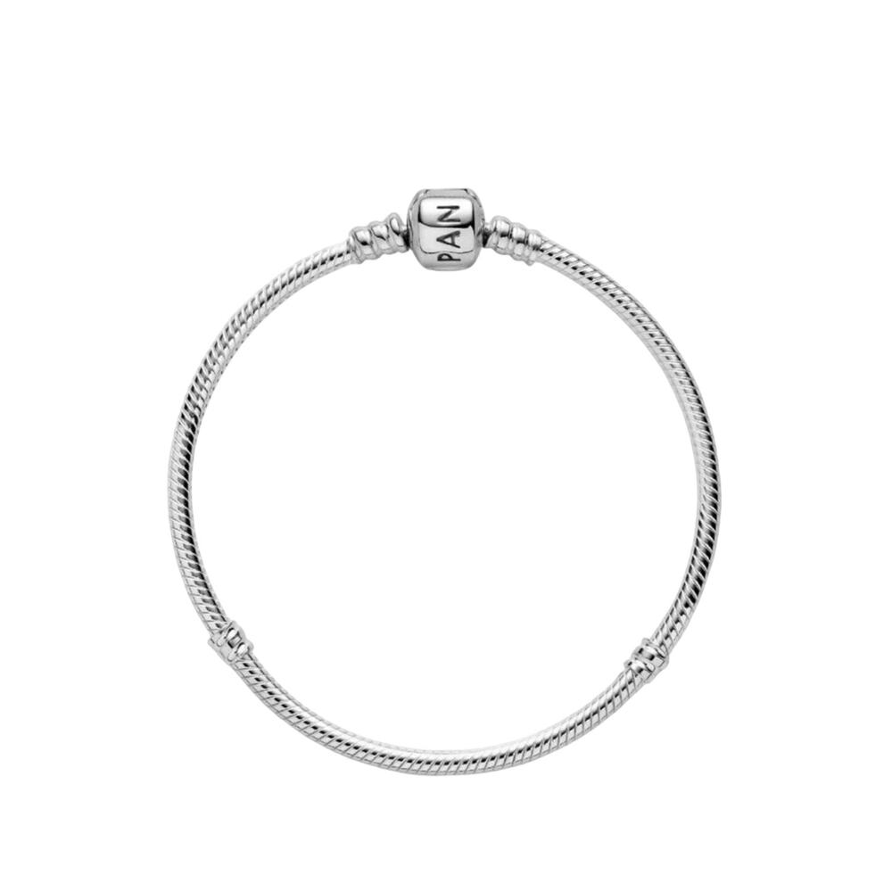 Pandora Moments Barrel Clasp Snake Chain Bracelet, 6 1/2”